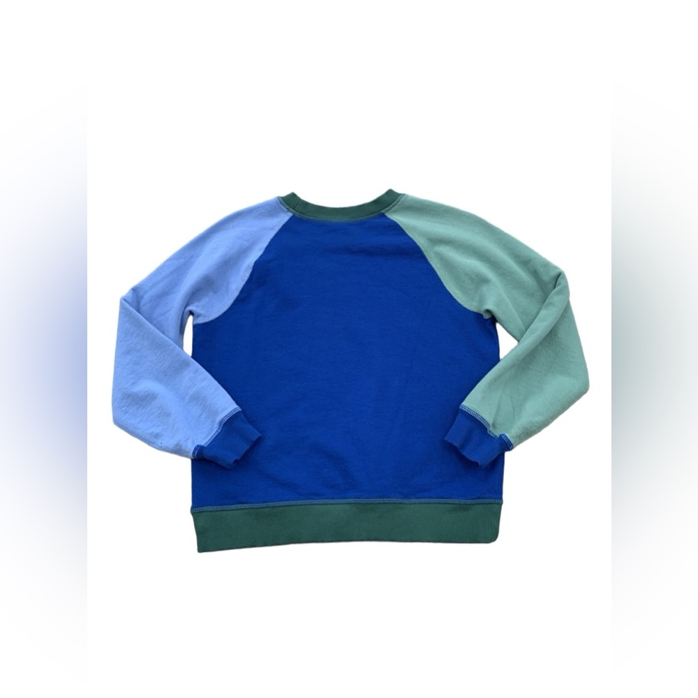 Hanna Andersson Size 140, 10, French Terry Blue Colorblock Sweatshirt - Picture 2 of 7